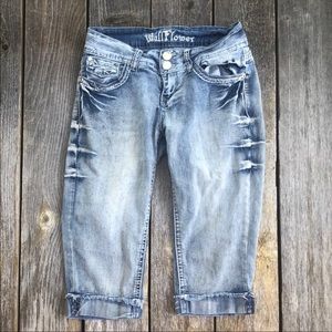 Wallflower 5 pocket denim capris